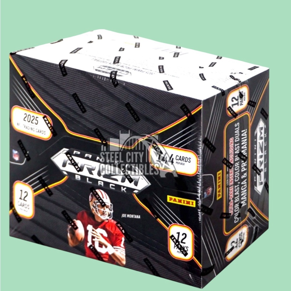 2025 Panini Prizm Black Football  NFL Factory Sealed Hobby Box In Hand